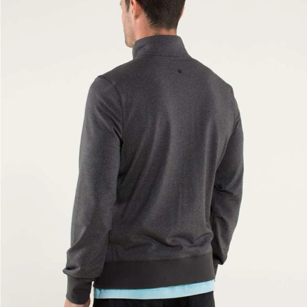 Lululemon Mens Post Gravity Jacket Heathered Black Thumbholes Athletic Size XL? - Picture 2 of 13
